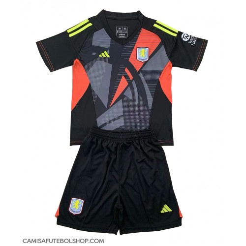 Camisa de time de futebol Aston Villa Goleiro Replicas 2º Equipamento Infantil 2024-25 Manga Curta (+ Calças curtas)